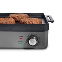 Hamilton Beach - Professional Cast Iron Electric Grill - BLACK - Left View