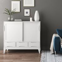 Simpli Home - Harper Medium Storage Cabinet - White - Left View