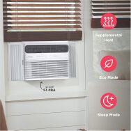 Frigidaire - 115V 8,000 BTU 350 Sq. Ft. Smart Window Air Conditioner with 3,500 BTU Supplemental ... - Left View