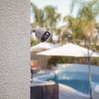 Swann - 1080p SwannForce™ Camera w/ Police Style Flashing Lights & Color Night Vision - White - Left View