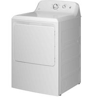 GE - 6.2 Cu. Ft. Gas Dryer with Shallow Depth Flat Back Design - White - Left View