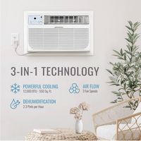 Keystone - Energy Star 12,000 BTU 115V Through-the-Wall Air Conditioner with Follow Me LCD Remote... - Left View