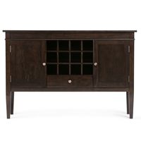 Simpli Home - Carlton Sideboard Buffet and Wine Rack - Dark Tobacco Brown - Left View