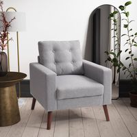 CorLiving - Elwood Tufted Accent Chair - Gray - Left View