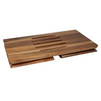 Victor - Portable Folding Acacia Wood Laptop Desk - Brown - Left View