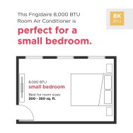 Frigidaire - 115V 8,000 BTU 350 Sq. Ft. In Wall Air Conditioner with 4,200 BTU Supplemental Heate... - Left View