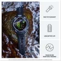 Garmin - Instinct 3 AMOLED GPS Smartwatch 50 mm Fiber-reinforced Polymer - Black with black/bolt ... - Left View