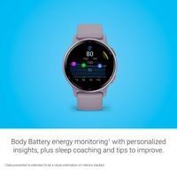 Garmin - vívoactive 5 GPS Smartwatch 42 mm Fiber-reinforced polymer - Metallic Orchid Aluminum an... - Left View