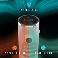 Shark - 3-in-1 Clean Sense Air Purifier, Heater & Fan, HEPA Filter, 500 Sq Ft Coverage - White - Left View