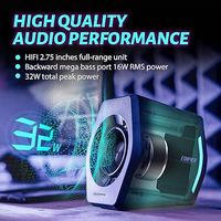 Edifier - G2000 2.0 Bluetooth Gaming Speakers with RGB Lighting (2-Piece) - Black - Left View