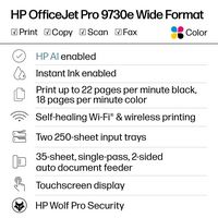 HP - OfficeJet Pro 9730e Wireless AI-Enabled Wide Format AiO Inkjet Printer w/ 3 Mos. Instant Ink... - Left View