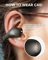 Soundcore - by Anker C40i Open-Ear Cip-On Earbud Headphones - Graphite Gray - Left View