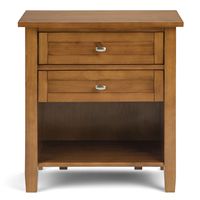 Simpli Home - Warm Shaker Bedside Table - Light Golden Brown - Left View