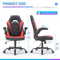 Bestier - Ergonomic Faux Leather Adjustable Reclining Swiveling PC and Racing Game Chair with Pad... - Left View