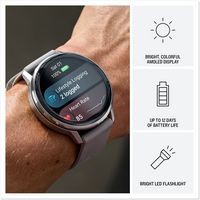 Garmin - Venu 4 GPS Smartwatch 45 mm Fiber-reinforced polymer - Silver - (2025) - Left View