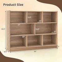 Costway - 8 Cube 3-Tier Open Wooden Bookshelf Toy Storage Organizer with Anti-toppling Kits - Nat... - Left View