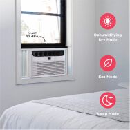 Frigidaire - 115V 6,000 BTU 250 Sq. Ft. Smart Window Air Conditioner with Remote - White - Left View