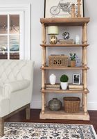 Finch - Maxwell 4-Tier Bookshelf - Natural - Left View