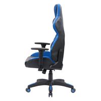 CorLiving - Nightshade Gaming Chair - Black and Blue - Left View