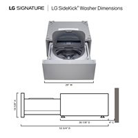 LG - SIGNATURE SideKick 1.0 Cu Ft Top Load Pedestal Washer with Dual LED Display - Brushed Platin... - Left View