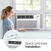 LG - 350 Sq. Ft. 8,000 BTU Window Air Conditioner with Remote - White - Left View