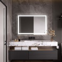 LOVMOR - 36 x 24 Inches Tempered Glass LED Bathroom Mirror with Anti-Fog & 3-Color Dimmable Light... - Left View