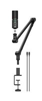 Sennheiser - Profile USB Microphone Streaming Set with Boom Arm, 3 m USB-C Cable & Mic Pouch - Black - Left View