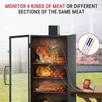 ThermoPro - Long Range Wireless Meat Thermometer with 4 Probes - Red - Left View