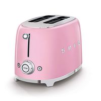 SMEG TSF01 2-Slice Wide-Slot Toaster - Pink - Left View