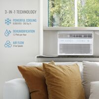 Keystone - 8,000 BTU 350 Sq. Ft Window Mounted Inverter Air Conditioner with Remote Control - White - Left View