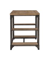 Linon Home Décor - Barlyn Four-Shelf Writing Desk - Weathered Driftwood - Left View