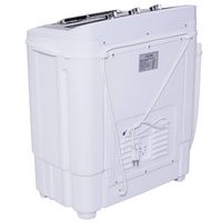 Costway - Compact Mini Twin Tub 8 lb. Washing Machine - White and Grey - Left View