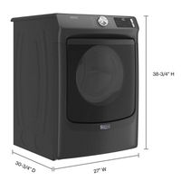 Maytag - 7.3 Cu. Ft. Stackable Electric Dryer with Extra Power Button - Volcano Black - Left View