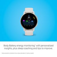 Garmin - vívoactive 5 GPS Smartwatch 42 mm Fiber-reinforced polymer - Gold Aluminum and Ivory - Left View