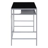 OSP Home Furnishings - Zephyr Computer Desk - Black/Silver - Left View