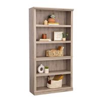 Sauder - 5-Shelf Display Bookcase w/ 3 adjustable Shelves - Laurel Oak - Left View