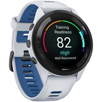 Garmin - Forerunner 265 GPS Smartwatch 46 mm Fiber-reinforced polymer - Black/Whitestone - Left View