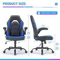 Bestier - Ergonomic Faux Leather Adjustable Reclining Swiveling PC and Racing Game Chair with Pad... - Left View