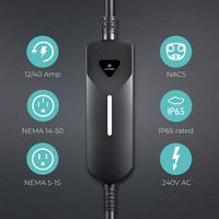 Lectron - Tesla NACS Level 1/2 NEMA 14-50/5-15 Portable Electric Vehicle (EV) Charging Station-up... - Left View