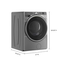 Whirlpool - 5.0 Cu. Ft. High Efficiency Smart Front Load Washer with FreshFlow Vent System - Silver - Left View