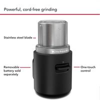 KitchenAid - Go Cordless Battery-Powered Blade Grinder - Black - Left View