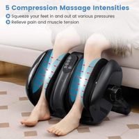 Costway - Foot & Calf Massager Vibration Compression Electric Leg Massager Machine with Heat Blac... - Left View