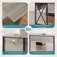 Bestier - L-Shaped Computer Desk with Drawers and Monitor Stand - Light Gray - Left View