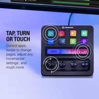 Elgato - Stream Deck + XLR Workflow Controller with Customizable Touch Strip and Dials - Black - Left View