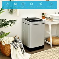 Costway - Full-Automatic Washing Machine 1.5 Cu. Ft. 11 lb. Washer and Dryer - Grey - Left View