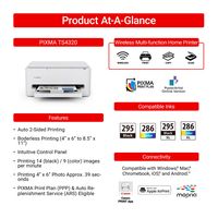 Canon - PIXMA TS4320 Wireless All-In-One Inkjet Printer - White - Left View