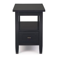 Simpli Home - Warm Shaker Narrow Side Table - Black - Left View