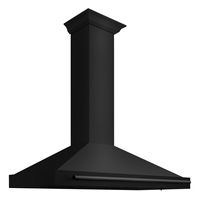 ZLINE - 48 inches - Convertible & Externally Vented - Wall Range Hood - Black stainless steel - Left View