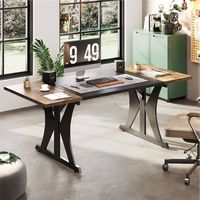 Bestier 71Inch Rectangular Dining Table for 6-8 People Wooden Kitchen Table with Metal Legs Compu... - Left View