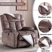 Bestier - Microfiber Oversized Power Lift Recliner with Two Cup Holder, USB, and Chair Covers - 3... - Left View